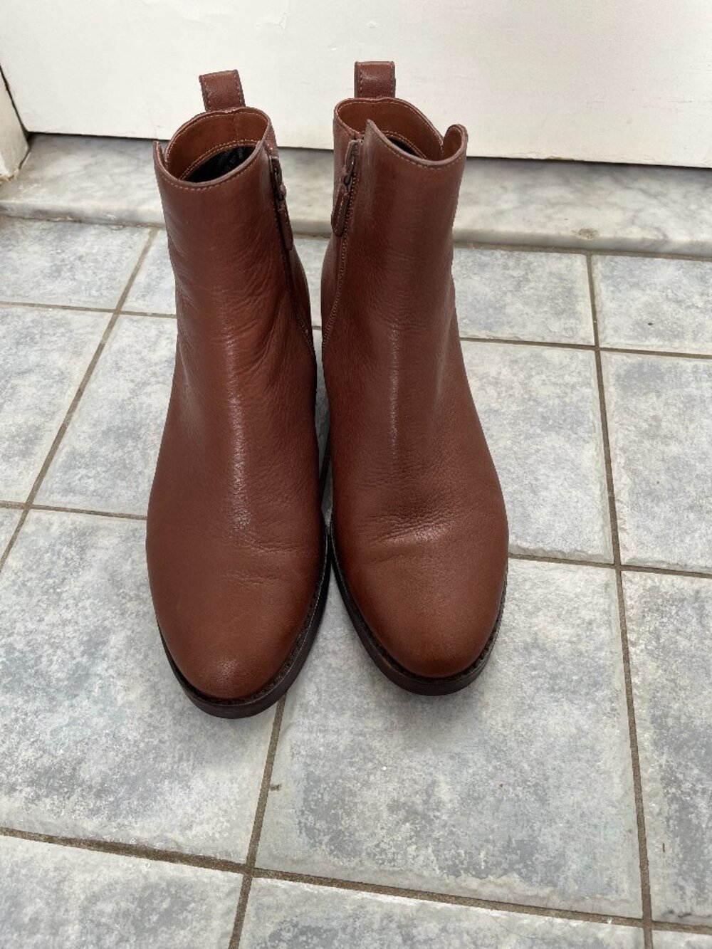 Cole Haan Cognac Leather Ankle Boots